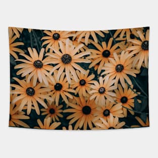 Dark Yellow Flower Field Photograph Tapestry