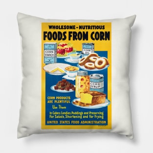 Wholesome nutritious. Foods from corn Ad. Pillow