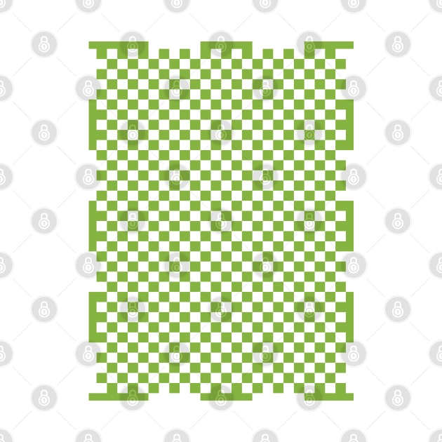 Checkerboard Pattern - Green White by Colorable