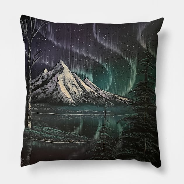 Purple and Teal Northern Lights Pillow by J&S mason