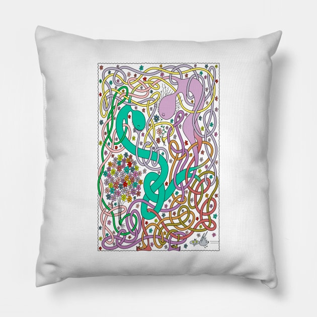 Mr Squiggly Flowers For Mom Pillow by becky-titus