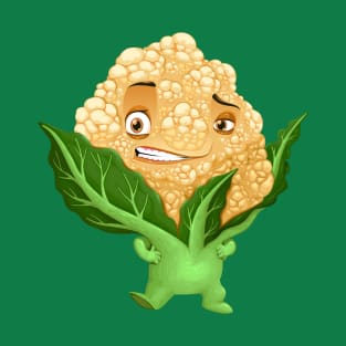 Cute Cauliflower Veggie Mascot T-Shirt