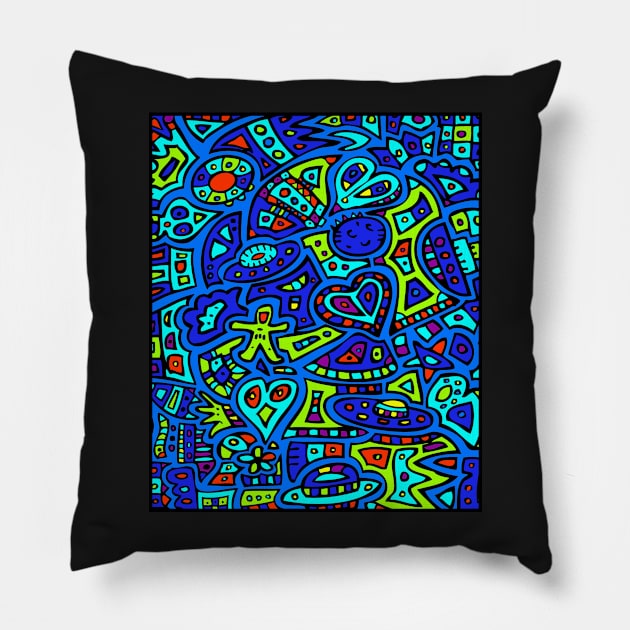 Space Doodle #1 Pillow by RockettGraph1cs