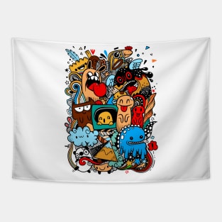 Monster abstract  drawing graffiti Tapestry