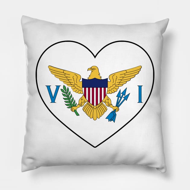 Heart - US Virgin Islands Pillow by Tridaak