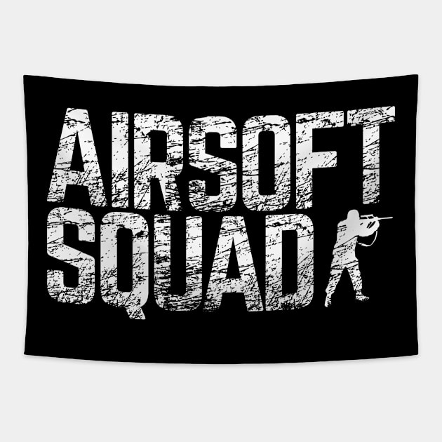 Airsoft squad white text Tapestry by LiquidLine