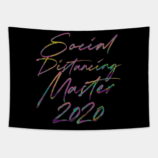 Social Distancing Master 2020  - Funny Retro Typography Design Tapestry