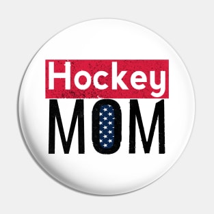 American Hockey Mom Red and Black Pin