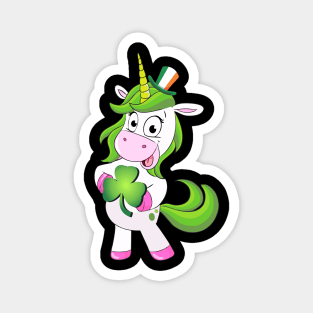 St Patricks Day Girls Dabbing Unicorn Leprechaun Lepricorn Magnet