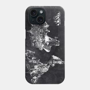 world map landmarks Phone Case