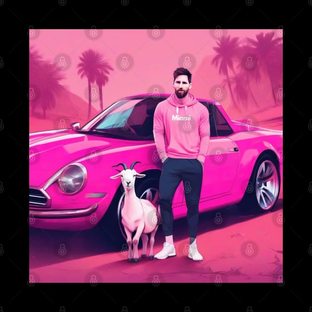 Messi Welcome to Inter Miami Goat Art Gift by The GOAT Store