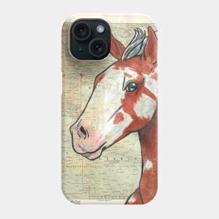 Paint Horse on Vintage Map Phone Case