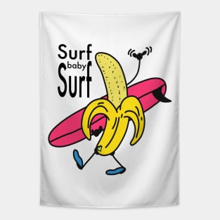 Banana surfing Tapestry