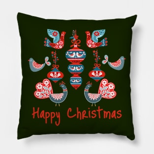 Folk Art Christmas Pillow