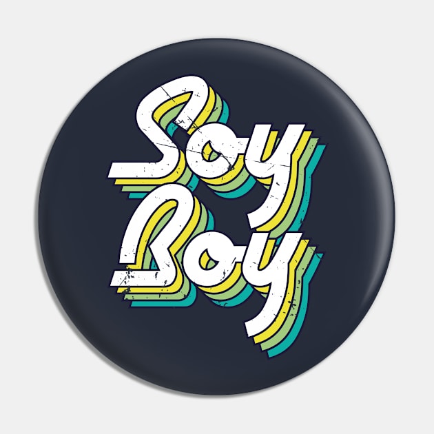 Soy Boy Soya Beans Retro Pin by bluerockproducts