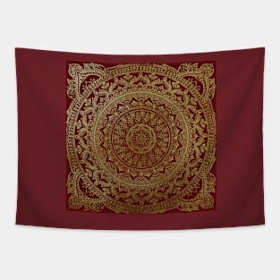 Mandala Royal - Red & Gold Tapestry