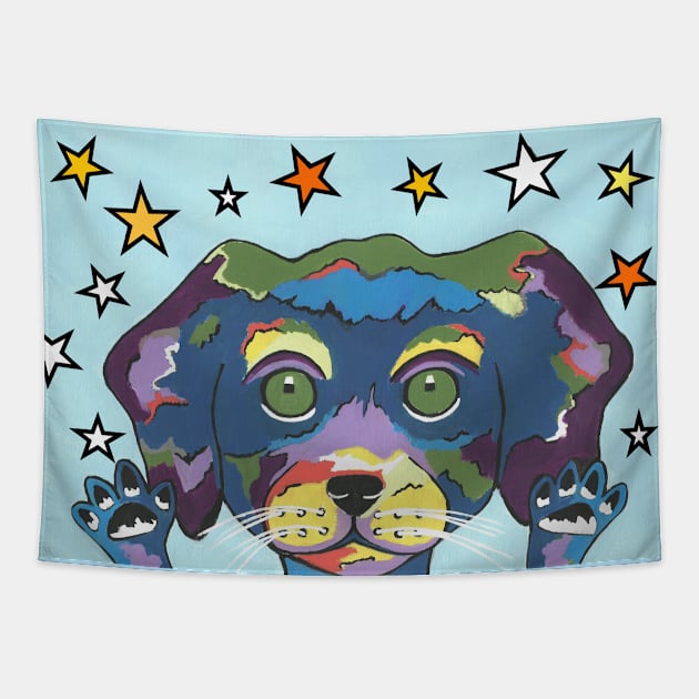 PET Store Puppy Pick Me Dog Painting - Cute Dog Art Tapestry by SartorisArt1