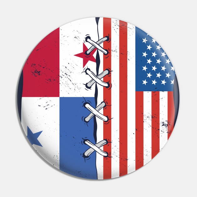 Proud Panamanian American Heritage // Panama & USA Flags Pin by Now Boarding