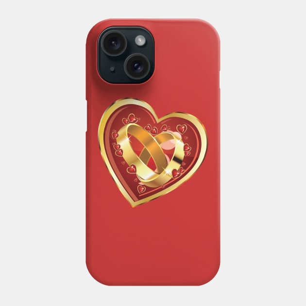 Wedding rings in heart Phone Case by AnnArtshock