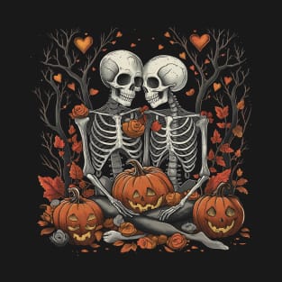 Valentine's Day Vintage Halloween Skeletons Witch Retro Cute Super Cool Best Gift T-Shirt