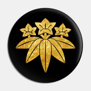 Kamakura Minamoto Mon Japanese clan in faux gold Pin