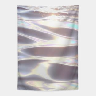 Iridescent Wave Aesthetic Rainbow Tapestry