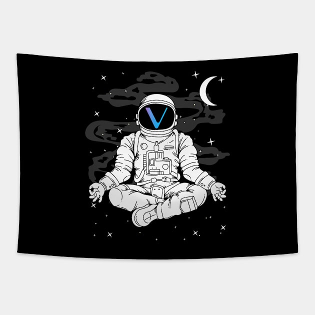 Astronaut Yoga Vechain VET Coin To The Moon Crypto Token Cryptocurrency Blockchain Wallet Birthday Gift For Men Women Kids Tapestry by Thingking About