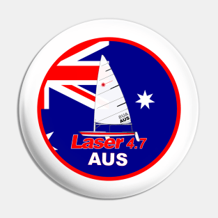 Laser sailboat on flag Australia Pin