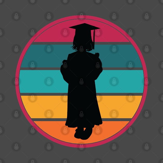 Graduation Girl Child Female Cap Gown Retro Background by CoffeeandTeas