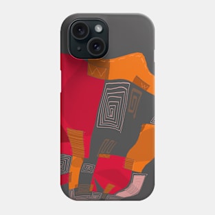 Mazipoodles Dreamy Egyptian Collage Red Orange Gray Phone Case