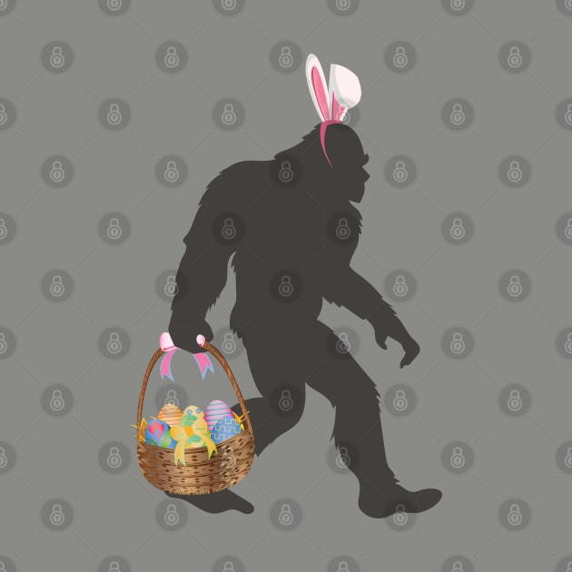 Funny Bigfoot Easter Design with Easter Basket by Dibble Dabble Designs