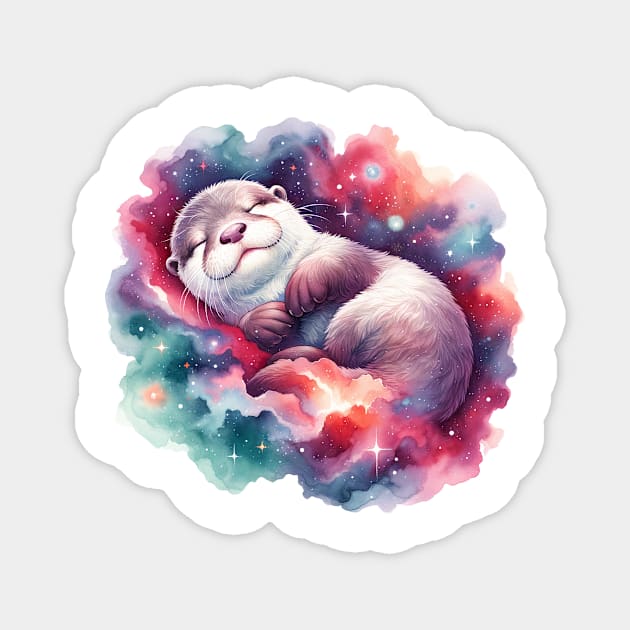 Zero Gravity Otter Nap Magnet by EternalEntity