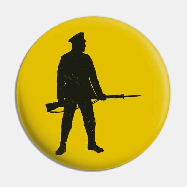 WW1 British Soldier Silhouette Pin by Distant War