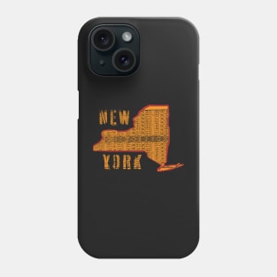 Polynesian Style New York State Map and Spellout Phone Case