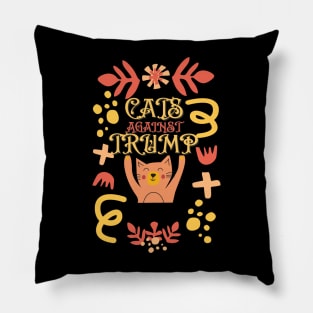 Funny Cats Anti-Trump - Cats Against Trump Pillow