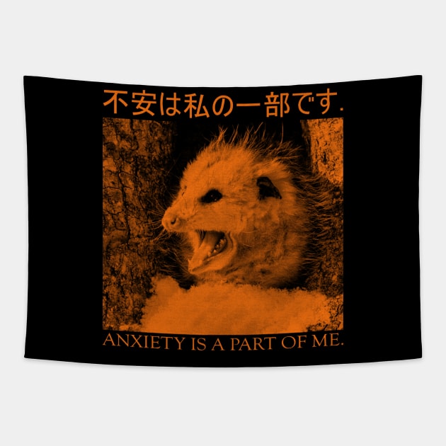 Opossum - Anxiety is a part of me Tapestry by giovanniiiii
