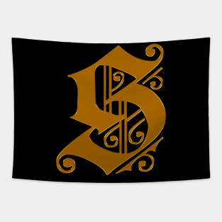 Golden Letter S Tapestry