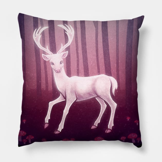 White Deer Pillow by DoomedDreamer