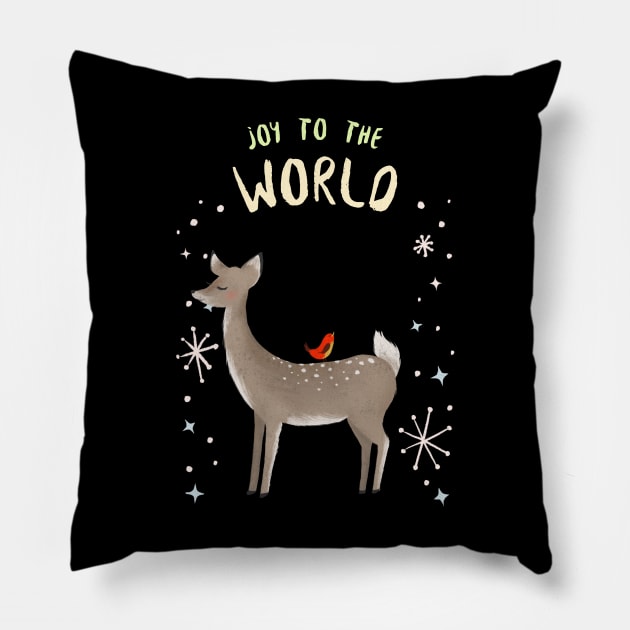 Joy to the World Bambi Pillow by Evlar