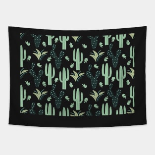 Green Prickly Pear Desert Cactus Tapestry