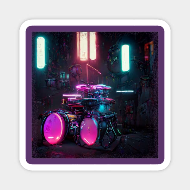 CyberPunk Drum kit Magnet by llspear