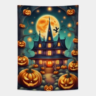 Halloween Mansion Tapestry