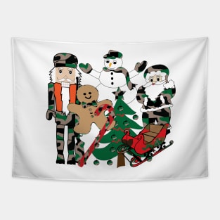 Camo Christmas, illustration, design, holidays Tapestry