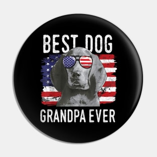 American Flag Best Dog Grandpa Ever Redbone Coonhounds USA Pin