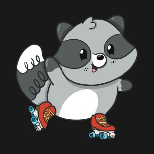 Roller Skating Raccoon T-Shirt
