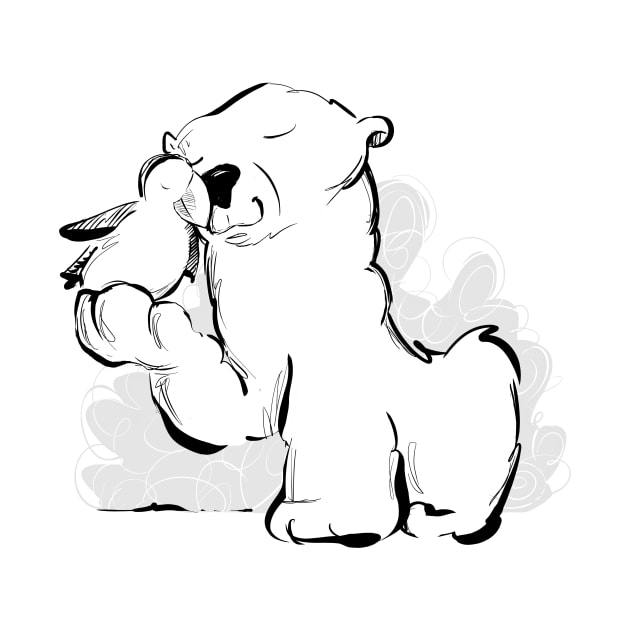 Polar bear hugs by Jason's Doodles