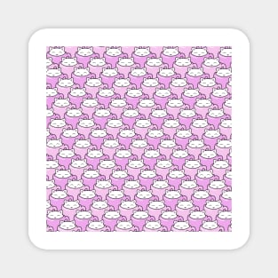 Cute pink and white kitten pattern Magnet
