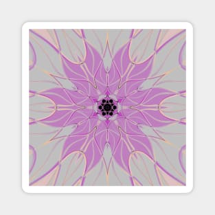 Cartoon Mandala Flower Pink and White Magnet