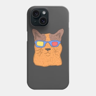 cat with glass Phone Case