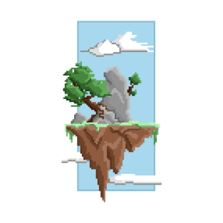 Pixel Landscape : Flying Island T-Shirt